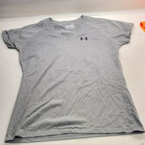 Women's grey Under Armour heat gear semi fitted to shirt